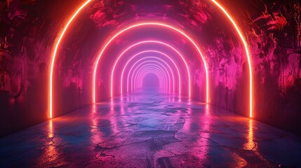 Vivid photo featuring abstract neon lights and glowing lines in a psychedelic background.