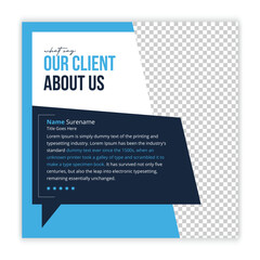 Eps vector square customer feedback, review, overview satisfaction positive feedback post template design