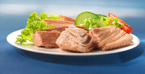 Thunfischfilet, Thunfisch, Fisch, Chunks, Thunfischchunks, Salat, 