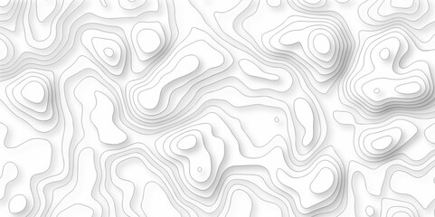 Vector geography landscape Topo contour map on white background, Topographic contour lines. Seamless pattern with lines Topographic map. Geographic mountain relief diagram line wave carve pattern.