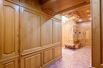 standard room interior apartment. room doors, renovation corridor lobby entrance hall