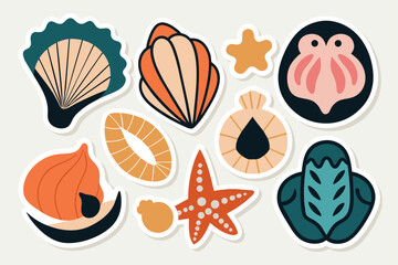 collection-of-minimalistic-shellfish-sea-sticker-illus.eps