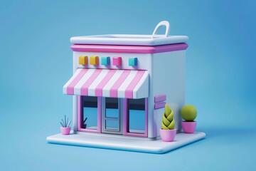 Obraz premium small business store 3d icon isolated 