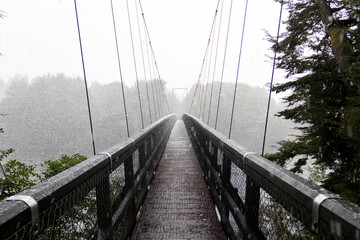 Snow covered bridge