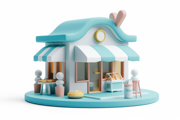 small business store 3d icon isolated 