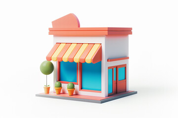 small business store 3d icon isolated 