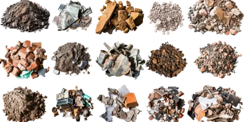 Poster minerals isolated on white, in different positions, realistic, 3D © Transparent PNG