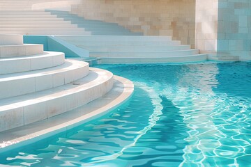 Obraz na płótnie Canvas Opulent pools in a contemporary resort.