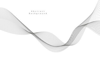 Abstract vector background with grey wavy lines
