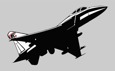 jet fighter silhouette vector design, modern jet fighter