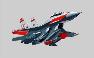 jet fighter silhouette vector design, modern jet fighter