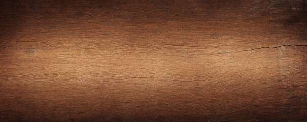 Rustic wood plank background. Old brown dark wooden table, top view.