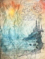 Watercolor Art Journal Page Quoting Ancient Philosophers by Candlelight