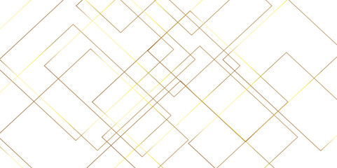 Abstract luxury golden geometric square and random lines on white background. Abstract golden lines pattern texture business background. Golden overlap line background.