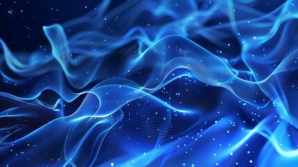 Modern Tech Blue Background with Liquid Shapes and Lines