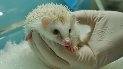 Person Holding Small Animal in Glove