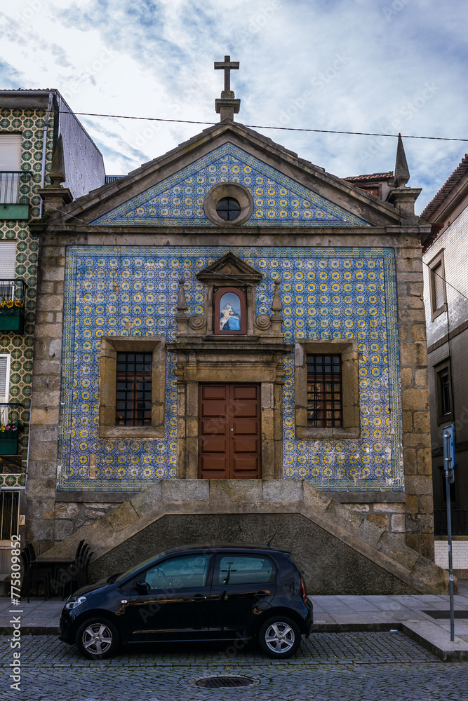 Sticker Chapel of Our Lady of Mercy on Diogo Leite Avenue in Vila Nova de Gaia, Portugal