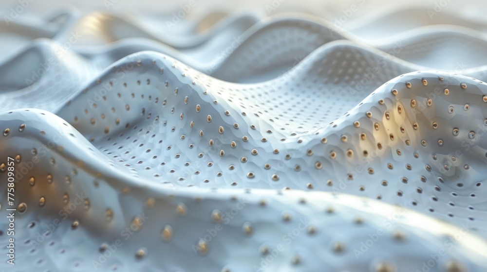 Poster dot white gray wave light technology texture background. abstract big data digital concept. 3d rende