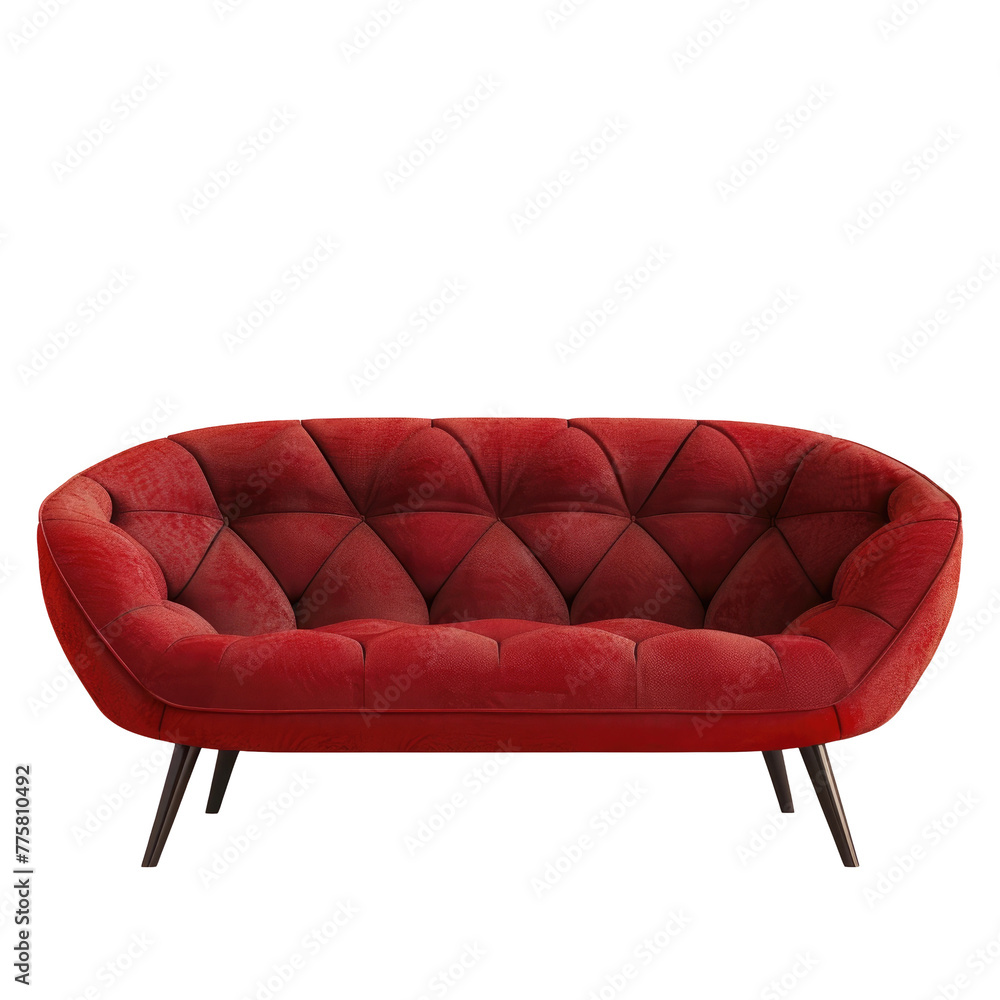 Poster a close up of a red couch with a transparent background