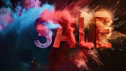 Obraz premium Bold 'SALE' text engulfed in fiery hues