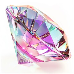 Abstract colorful diamond on a white background