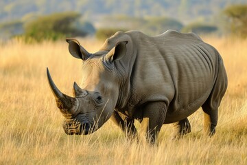 Textured African rhino head animal. Nature portrait. Generate Ai