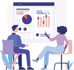 Profit reportfinancial reportcharacters analyzing charts balance sheetfinancial management