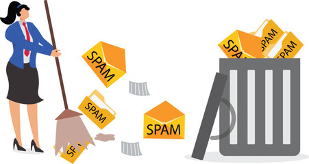 Clean out junk files and junk messages, annoying web digital spam, overloaded spam and junk messages