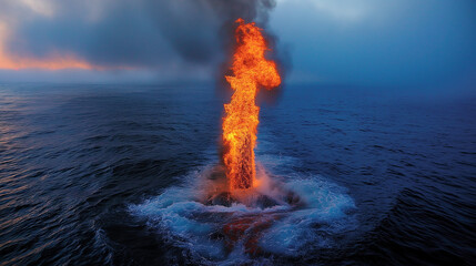 Underwater gas explosion.