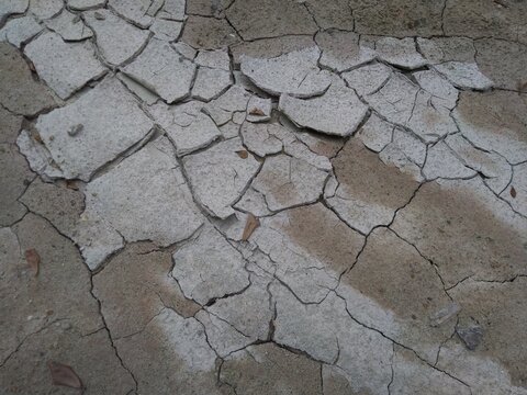 cracked soil in dry season