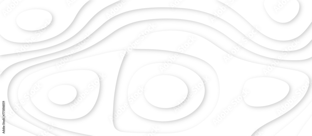 Poster abstract paper carve template. abstract white and gray 3d papercut topography relief vector backgrou