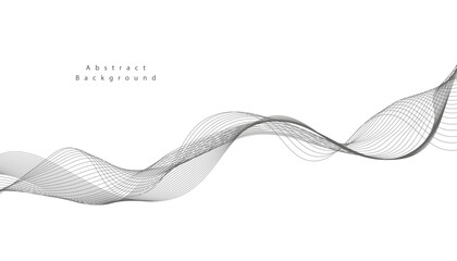 Abstract vector background with grey wavy lines