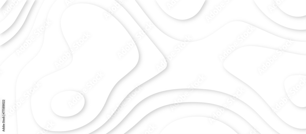 Poster abstract paper carve template. abstract white and gray 3d papercut topography relief vector backgrou