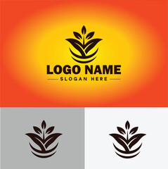 plant logo icon vector for business app icon farm Tree plant agriculture logo template
