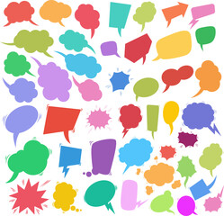 Big set of comic style speech bubbles. Vector design element - 775818443