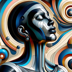 futuristic portrait of a woman