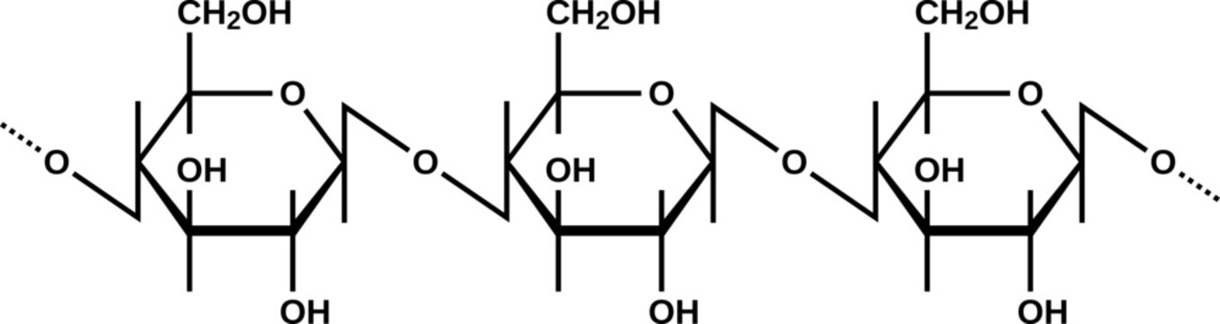 Cellulose&nbsp;structural formula, vector illustration