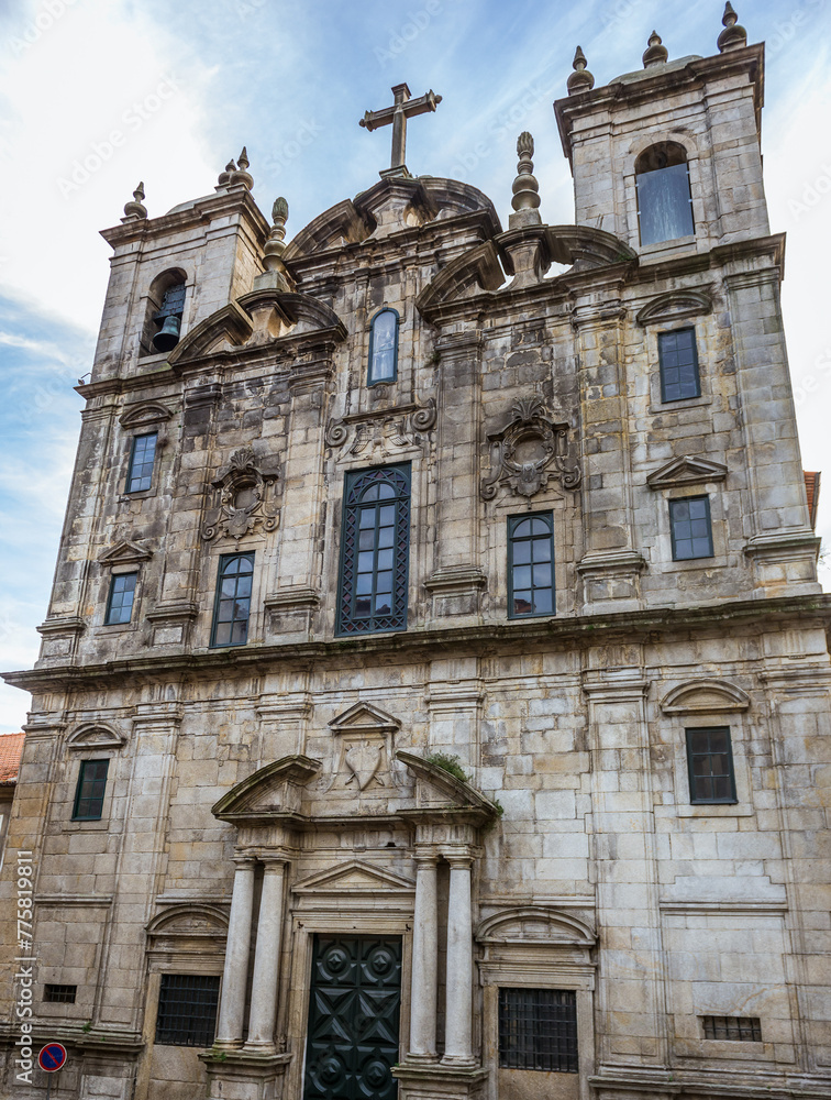 Wall mural Facade of Church of the Convent of Sao Joao Novo in Porto, Portugal