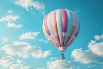 Fototapeta premium Enormous Air balloon banner. Nature hot fly. Generate Ai