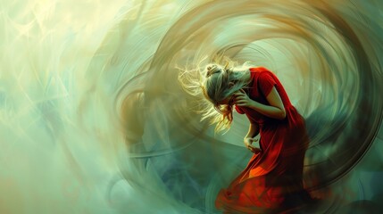 Naklejka premium Trapped in loops, no way to break free, surrealistic abstract 