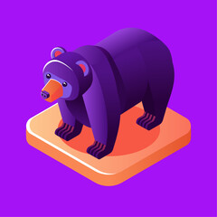 Bear isometric icon