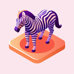 Zebra isometric icon