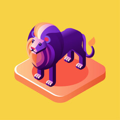 Lion isometric icon