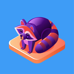 Raccoon isometric icon
