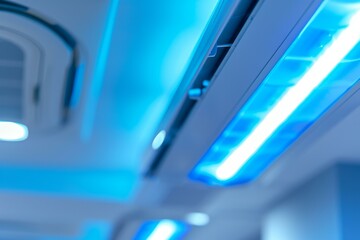 Noiseless Air conditioning room. Control electric summer. Generate Ai