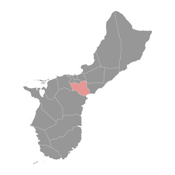 Chalan Pago Ordot municipality map, administrative division of Guam. Vector illustration.