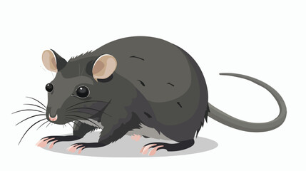 Gray mouse illustration vector on white background. flat