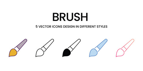 Brush icons different style vector stock illustration