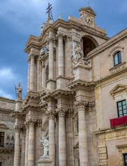 Fototapeta na wymiar Cathedral on Cathedral Square, Ortygia island, Syracuse, Sicily Island, Italy