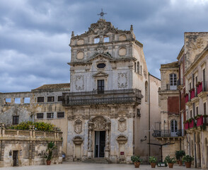 Fototapeta na wymiar St Lucy Church on Cathedral Square, Ortygia island, Syracuse on Sicily Island, Italy